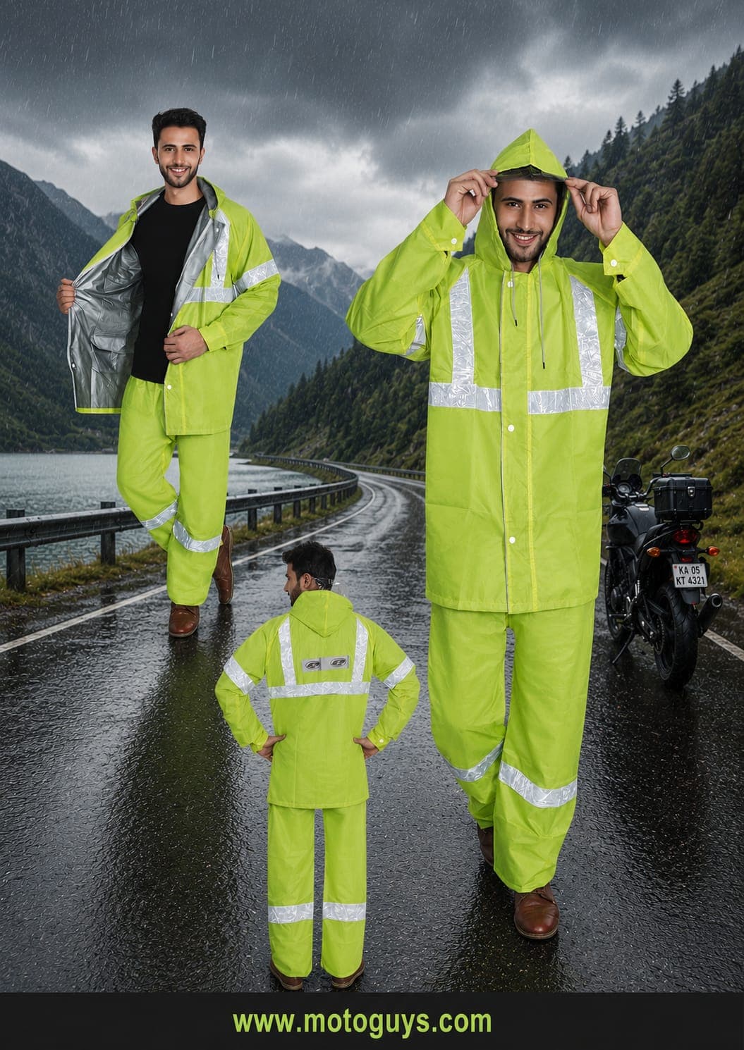 Reflective Rain Cover Green 0.18mm - Back